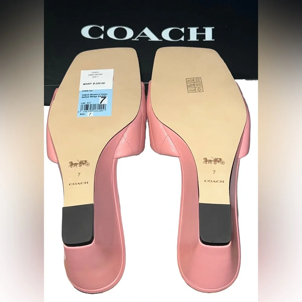 Coach Women's Emma Wedge Sandal, 
Color: Bubblegum 🍬, Size:  7 👡 - Picture 6 of 9